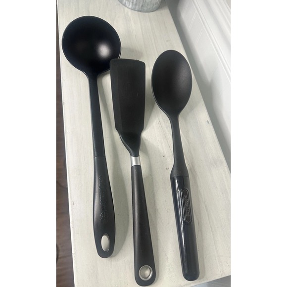 The Unbranded Brand Other - Lot of 3 Mixed Brand Black Nylon Turner  ~ Spoon ~ Ladle